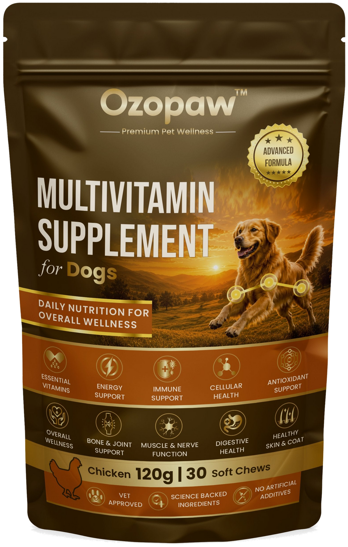 Multivitamin for Dogs | Chicken Flavour | 120g, 30 Soft Chews
